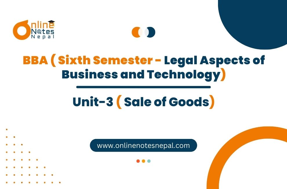 Unit 3: Sale of Goods